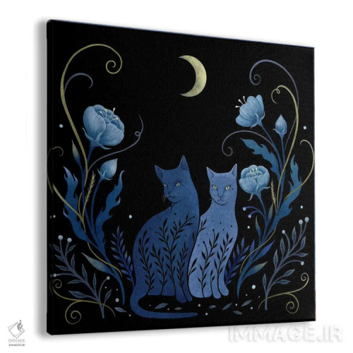 تابلو دو گربه اثر اپیزودیک دراوینگ (برند هنری) - نمای پرسپکتیو محصول