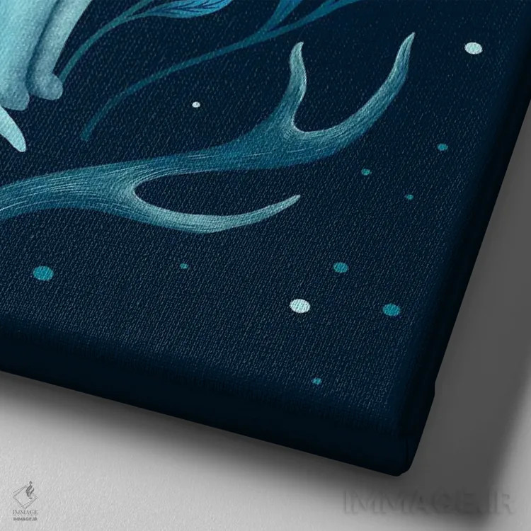 تابلو دو گربهٔ متقارن اثر اپیزودیک دراوینگ (برند هنری) - نمای نزدیک بافت بوم