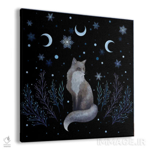 تابلو روباه زمستانی اثر اپیزودیک دراوینگ (برند هنری) - نمای پرسپکتیو محصول