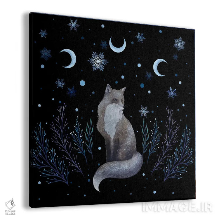 تابلو روباه زمستانی اثر اپیزودیک دراوینگ (برند هنری) - نمای پرسپکتیو محصول