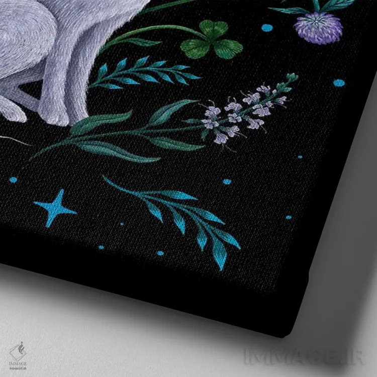 تابلو سال خرگوش (نماد چینی) اثر اپیزودیک دراوینگ (برند هنری) - نمای نزدیک بافت بوم