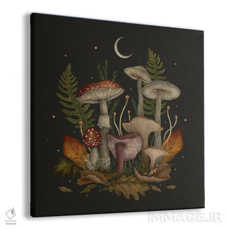 تابلو قارچهای پاییزی اثر اپیزودیک دراوینگ (برند هنری) - نمای پرسپکتیو محصول