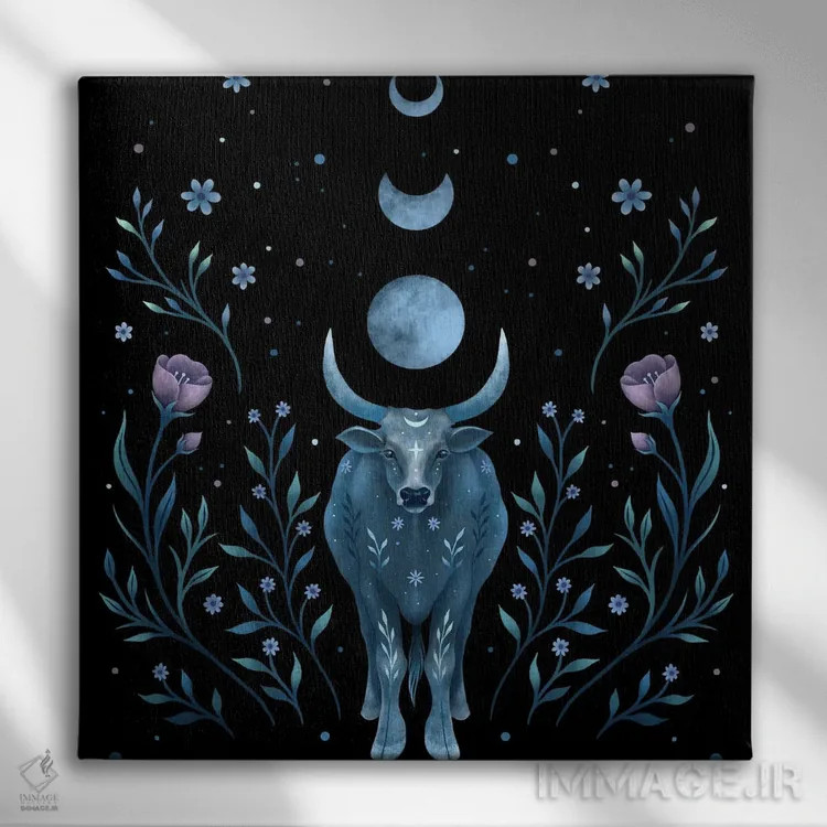 تابلو سال گاو (نماد چینی) اثر اپیزودیک دراوینگ (برند هنری) - نمای روبهرو روی دیوار
