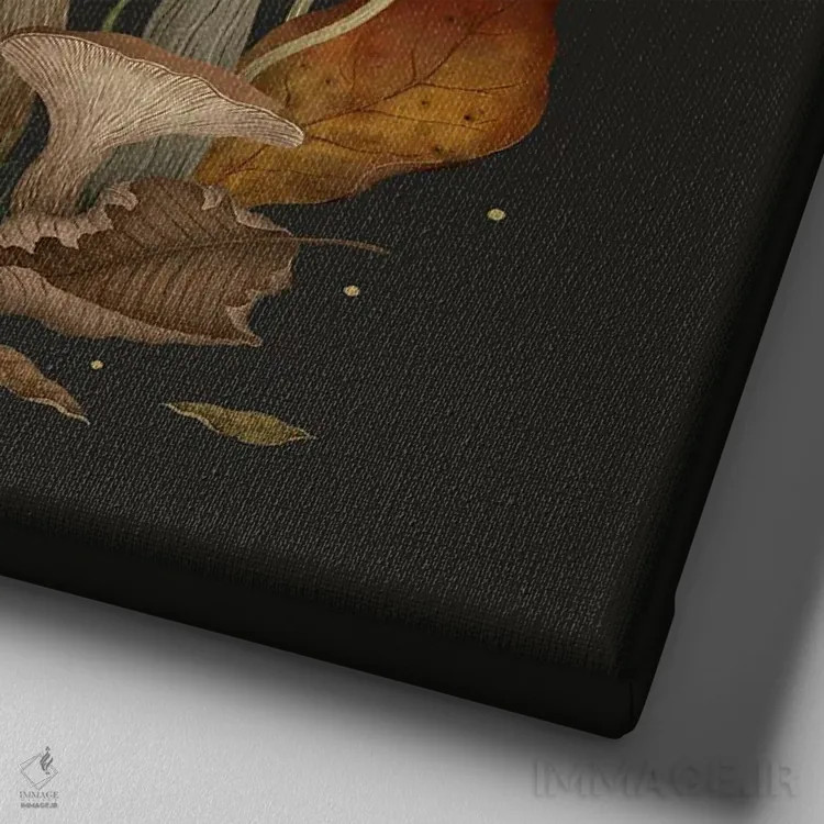 تابلو قارچهای پاییزی اثر اپیزودیک دراوینگ (برند هنری) - نمای نزدیک بافت بوم