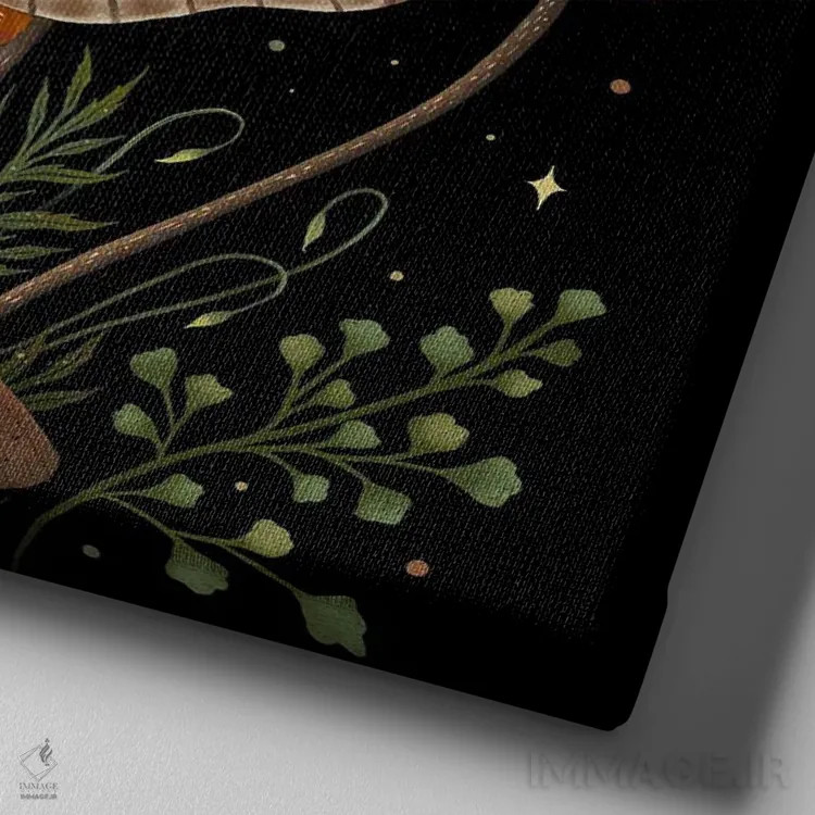 تابلو نور پاییز بر بالهای زیرین اثر اپیزودیک دراوینگ (برند هنری) - نمای نزدیک بافت بوم