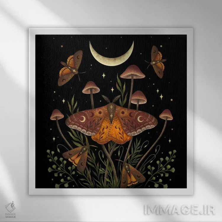 تابلو نور پاییز بر بالهای زیرین اثر اپیزودیک دراوینگ (برند هنری) - نمای قابدار سفید