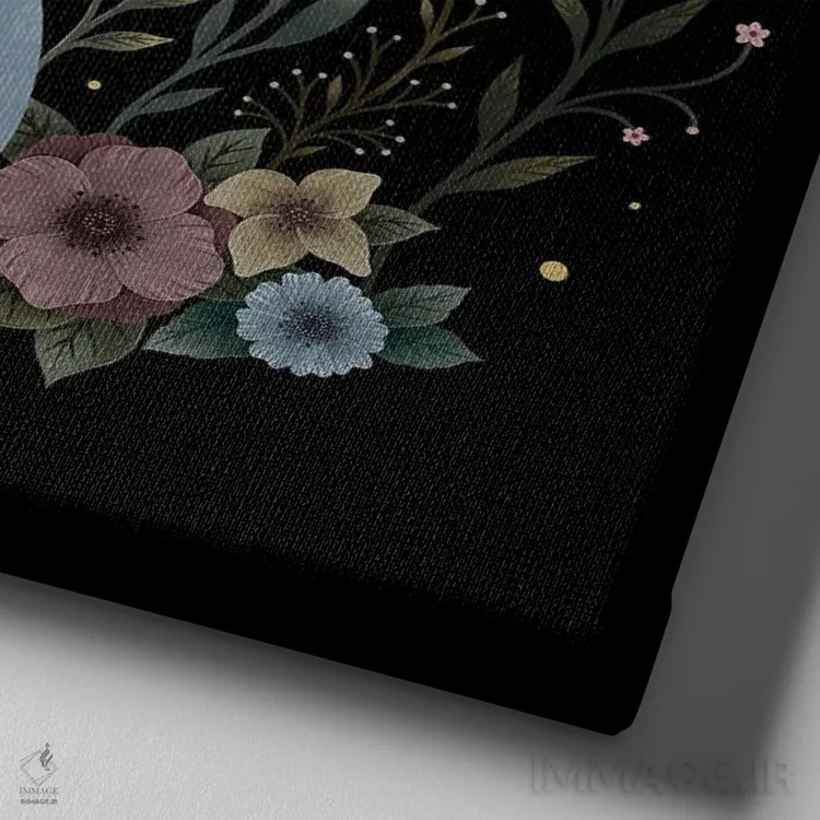 تابلو گربه روی تپه اثر اپیزودیک دراوینگ (برند هنری) - نمای نزدیک بافت بوم