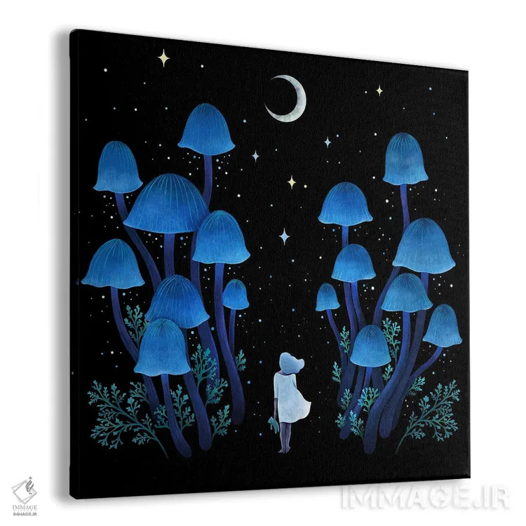 تابلو جنگل قارچها اثر اپیزودیک دراوینگ (برند هنری) - نمای پرسپکتیو محصول