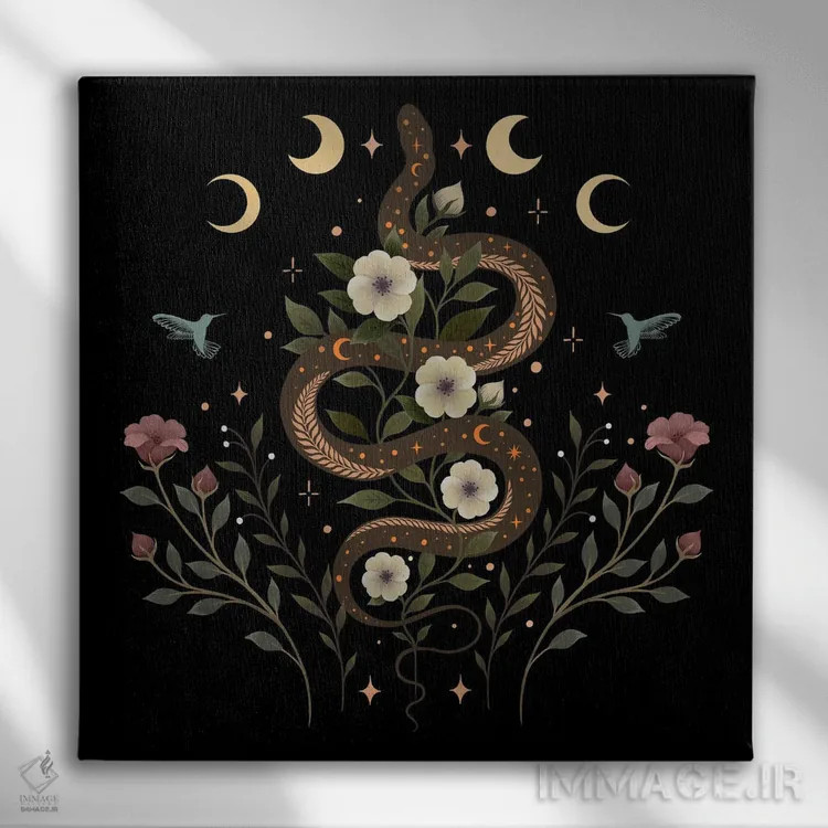 تابلو افسون مار اثر اپیزودیک دراوینگ (برند هنری) - نمای روبهرو روی دیوار