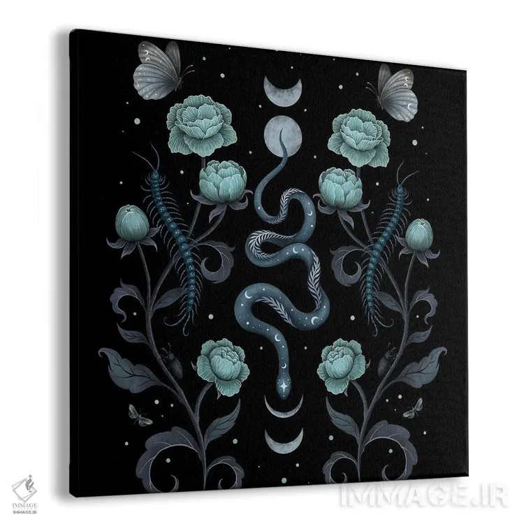 تابلو باغ مارپیچ سیاه اثر اپیزودیک دراوینگ (برند هنری) - نمای پرسپکتیو محصول