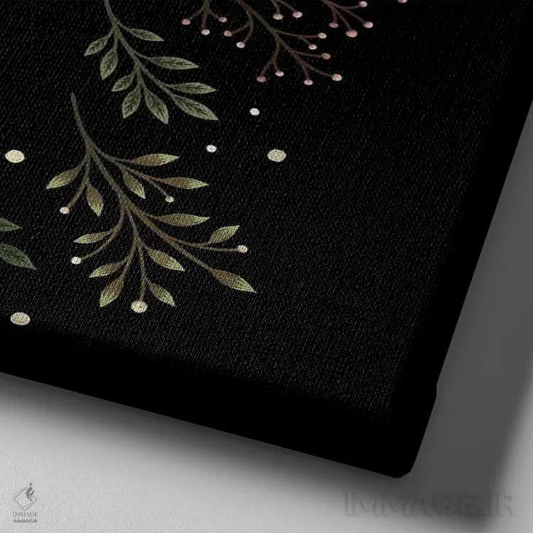 تابلو باغ نور ماه زیتونی اثر اپیزودیک دراوینگ (برند هنری) - نمای نزدیک بافت بوم