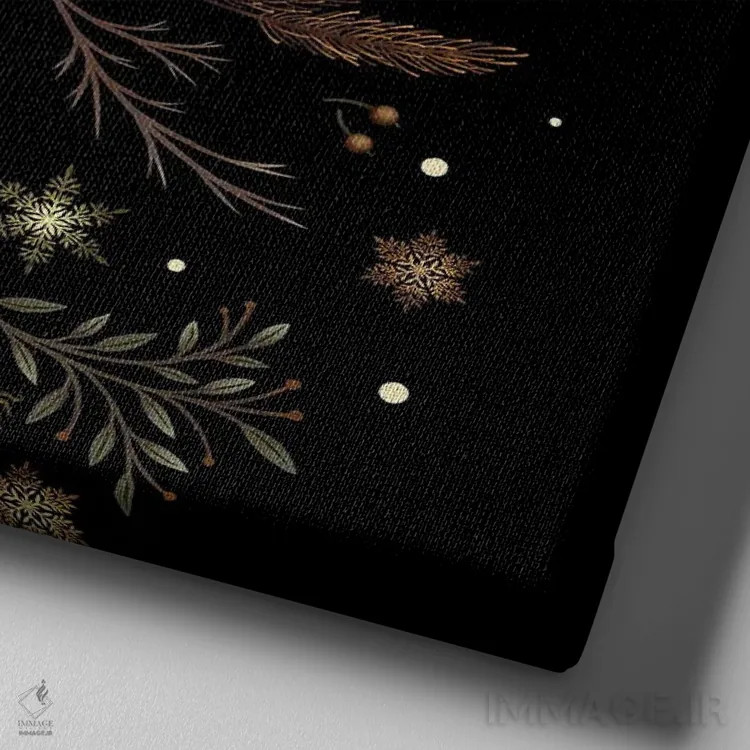 تابلو باغ نور ماه - قهوهای زمستانی اثر اپیزودیک دراوینگ (برند هنری) - نمای نزدیک بافت بوم