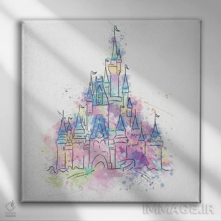 تابلو قلعهٔ قلمروی جادویی (نقاشی آبرنگ) اثر افرازی گرافیکز (استودیو طراحی) - نمای روبهرو روی دیوار