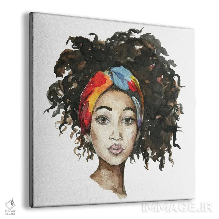 تابلو دختر آفریقایی با هدبند اثر افرازی گرافیکز (استودیو طراحی) - نمای پرسپکتیو محصول