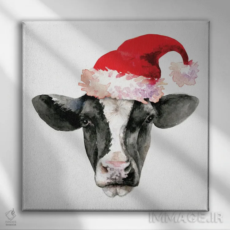 تابلو سر گاو. کریسمس اثر افرازی گرافیکز (استودیو طراحی) - نمای روبهرو روی دیوار