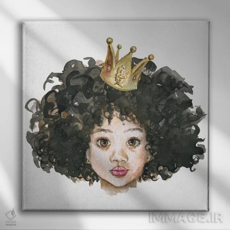 تابلو پرنسس کوچک آفریقایی اثر افرازی گرافیکز (استودیو طراحی) - نمای روبهرو روی دیوار