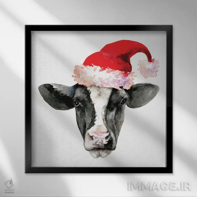 تابلو سر گاو. کریسمس اثر افرازی گرافیکز (استودیو طراحی) - نمای قابدار مشکی
