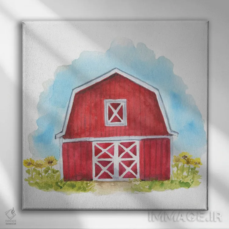 تابلو مزرعه. طویله قرمز اثر افرازی گرافیکز (استودیو طراحی) - نمای روبهرو روی دیوار