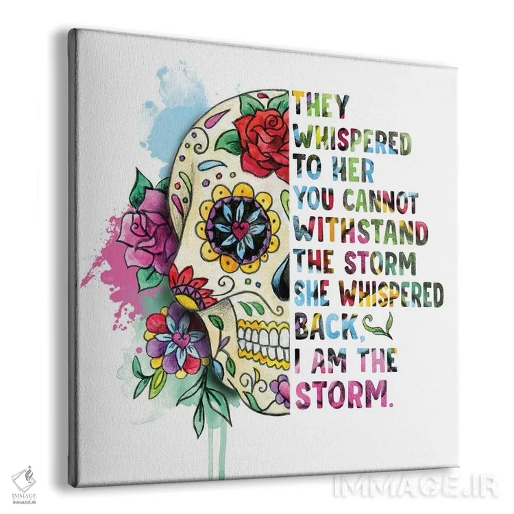 تابلو جمجمه قندی: من خود طوفانم اثر افرازی گرافیکز (استودیو طراحی) - نمای پرسپکتیو محصول