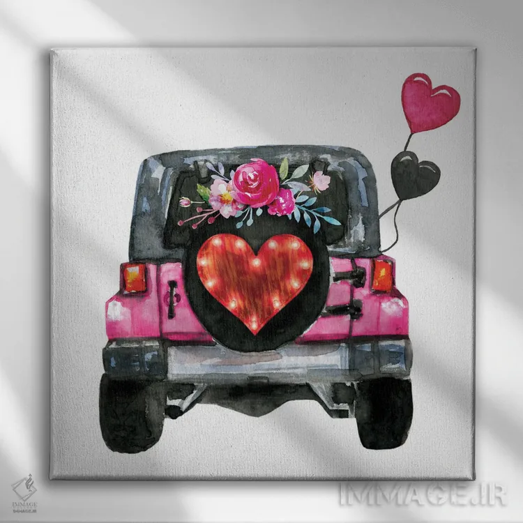 تابلو پشت جیپ روز ولنتاین اثر افرازی گرافیکز (استودیو طراحی) - نمای روبهرو روی دیوار
