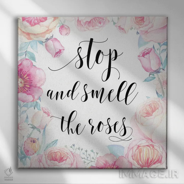 تابلو بایست و بوی گلها را حس کن اثر ادن پرینتیبلز (استودیو/برند طراحی) - نمای روبهرو روی دیوار