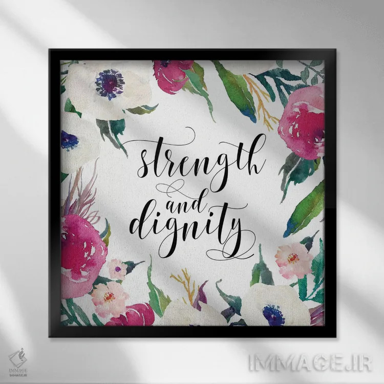 تابلو قدرت و وقار، امثال ۳۱:۲۵ اثر ادن پرینتیبلز (استودیو/برند طراحی) - نمای قابدار مشکی