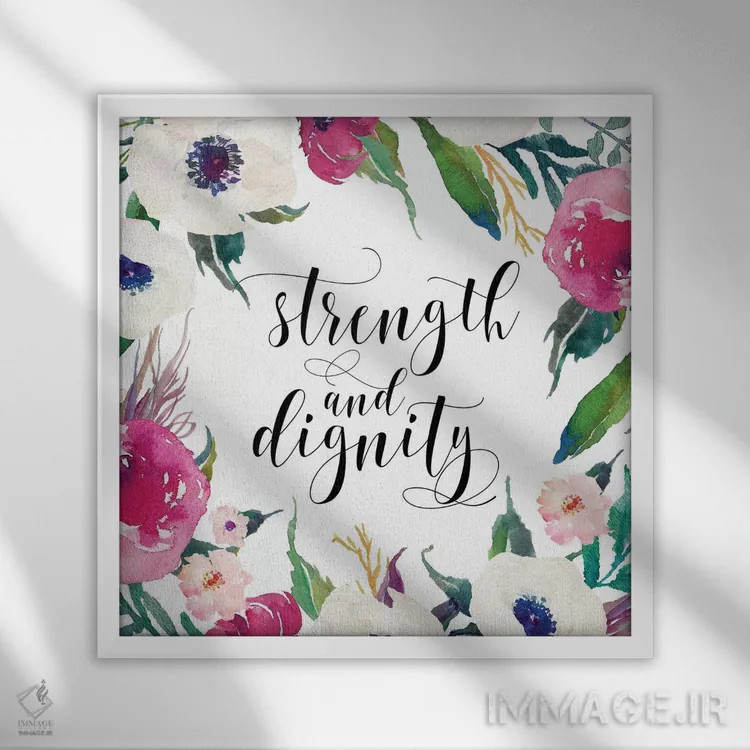 تابلو قدرت و وقار، امثال ۳۱:۲۵ اثر ادن پرینتیبلز (استودیو/برند طراحی) - نمای قابدار سفید