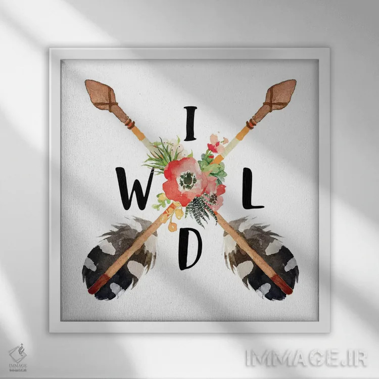 تابلو وحشی اثر ادن پرینتیبلز (استودیو/برند طراحی) - نمای قابدار سفید