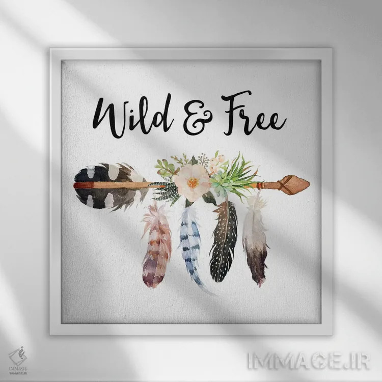 تابلو وحشی و آزاد اثر ادن پرینتیبلز (استودیو/برند طراحی) - نمای قابدار سفید