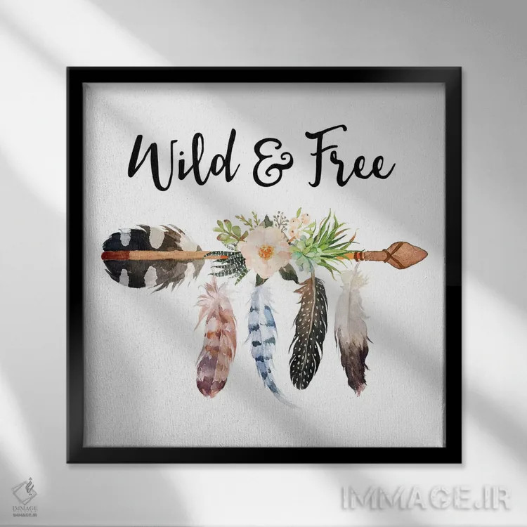 تابلو وحشی و آزاد اثر ادن پرینتیبلز (استودیو/برند طراحی) - نمای قابدار مشکی