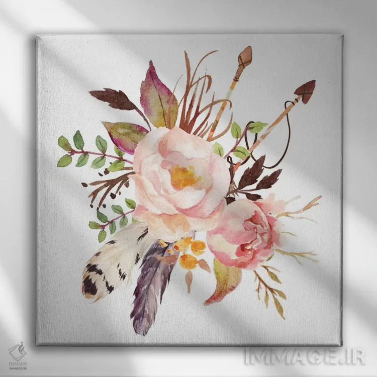 تابلو گُلی (طرح گلدار) اثر ادن پرینتیبلز (استودیو/برند طراحی) - نمای روبهرو روی دیوار