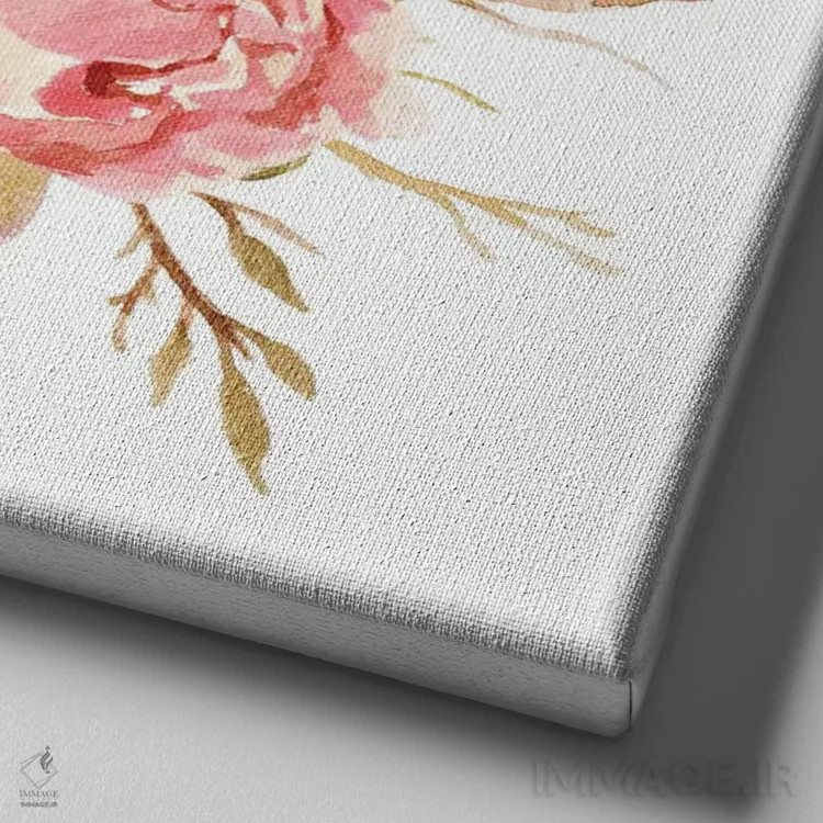 تابلو گُلی (طرح گلدار) اثر ادن پرینتیبلز (استودیو/برند طراحی) - نمای نزدیک بافت بوم