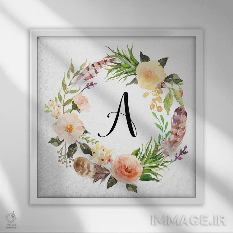 تابلو حرف اول الفبای انگلیسی "A" اثر ادن پرینتیبلز (استودیو/برند طراحی) - نمای قابدار سفید