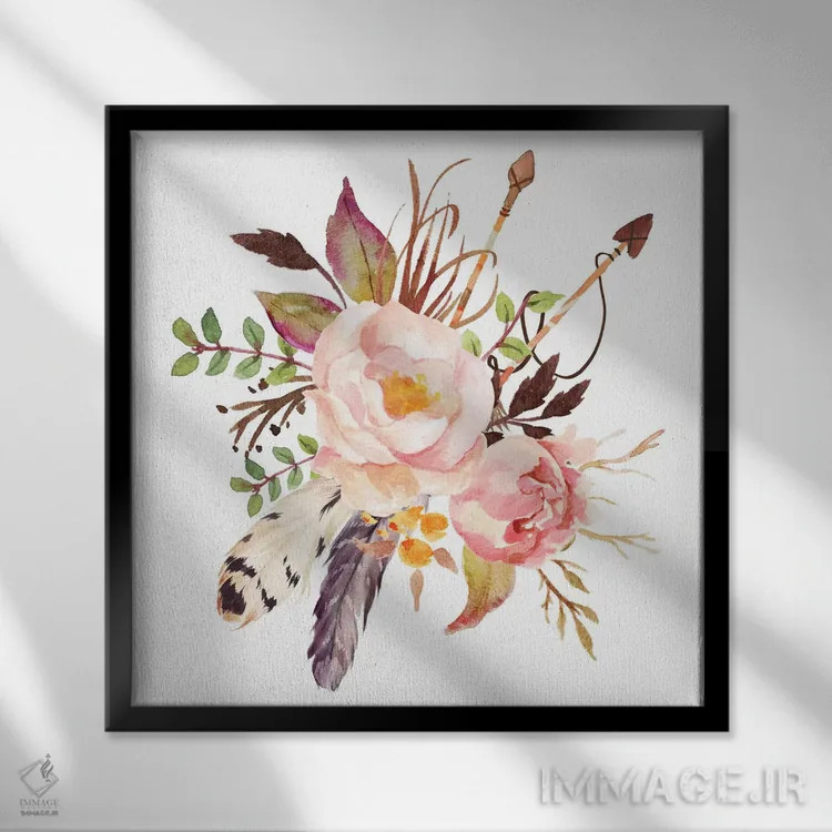 تابلو گُلی (طرح گلدار) اثر ادن پرینتیبلز (استودیو/برند طراحی) - نمای قابدار مشکی