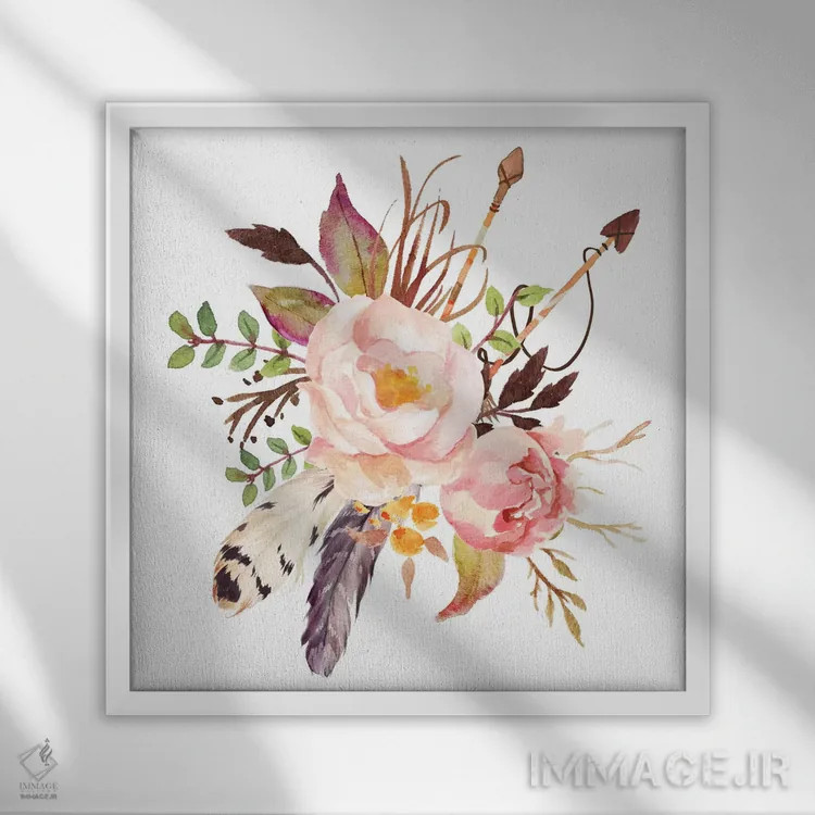 تابلو گُلی (طرح گلدار) اثر ادن پرینتیبلز (استودیو/برند طراحی) - نمای قابدار سفید