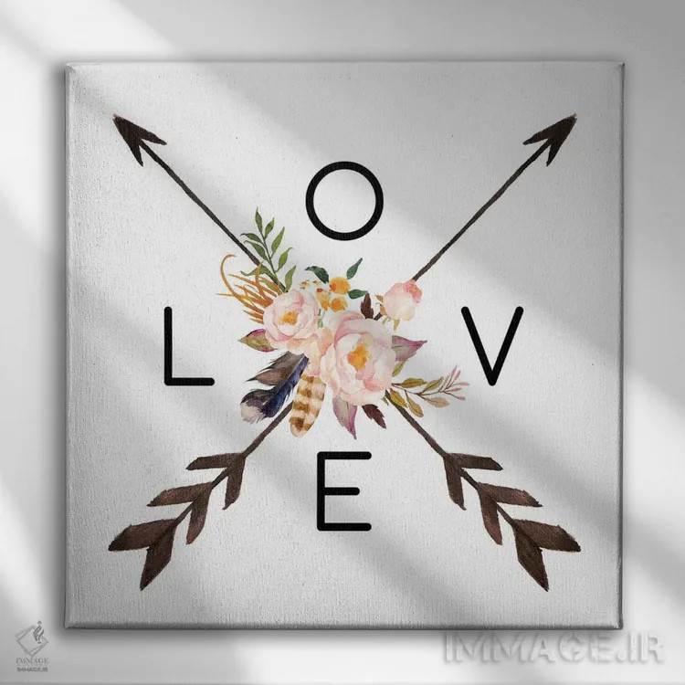 تابلو عشق اثر ادن پرینتیبلز (استودیو/برند طراحی) - نمای روبهرو روی دیوار