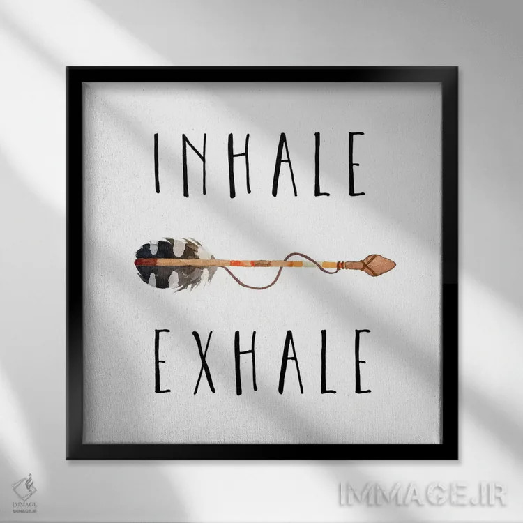 تابلو دم و بازدم اثر ادن پرینتیبلز (استودیو/برند طراحی) - نمای قابدار مشکی