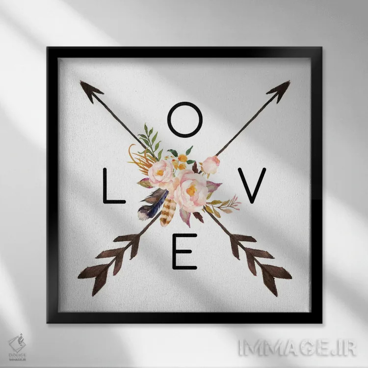 تابلو عشق اثر ادن پرینتیبلز (استودیو/برند طراحی) - نمای قابدار مشکی