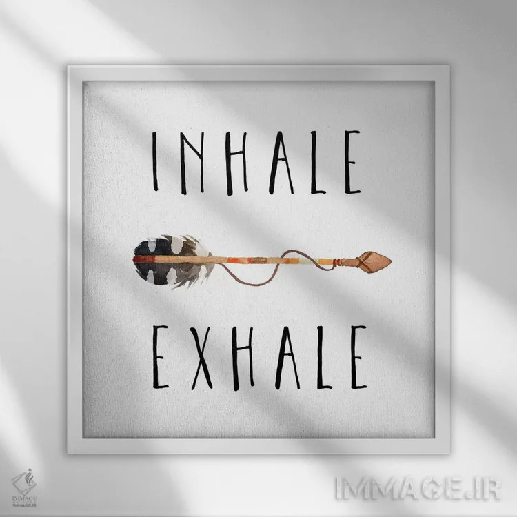 تابلو دم و بازدم اثر ادن پرینتیبلز (استودیو/برند طراحی) - نمای قابدار سفید