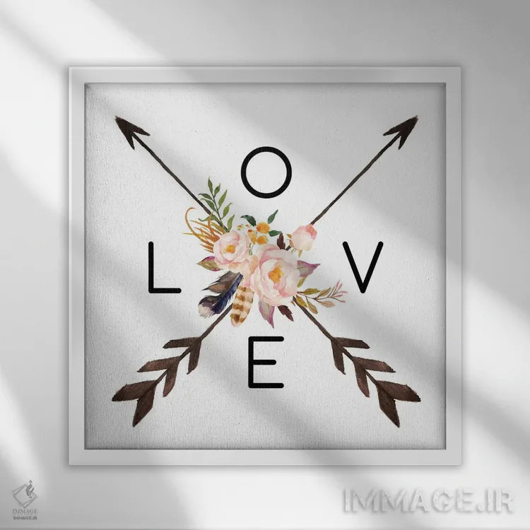 تابلو عشق اثر ادن پرینتیبلز (استودیو/برند طراحی) - نمای قابدار سفید