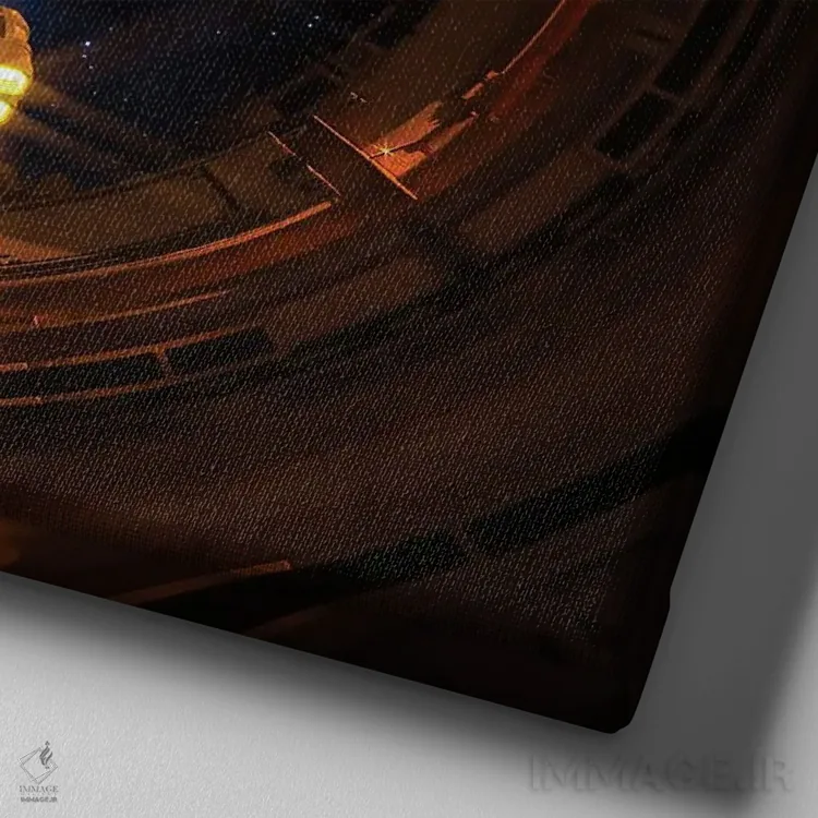 تابلو فضای ژرف (عمیق) اثر ایوان رودز - نمای نزدیک بافت بوم