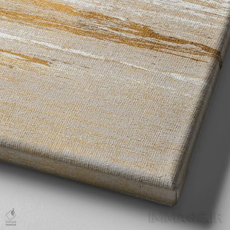 تابلو غروب طلایی اثر ام. مرکادو - نمای نزدیک بافت بوم