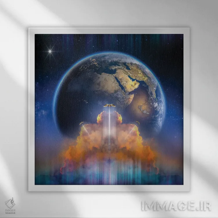 تابلو نیروانای واقعی اثر ایوان رودز - نمای قابدار سفید