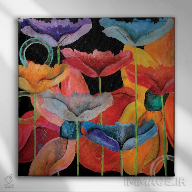تابلو زیباییهای گلها اثر ارین اشلی - نمای روبهرو روی دیوار
