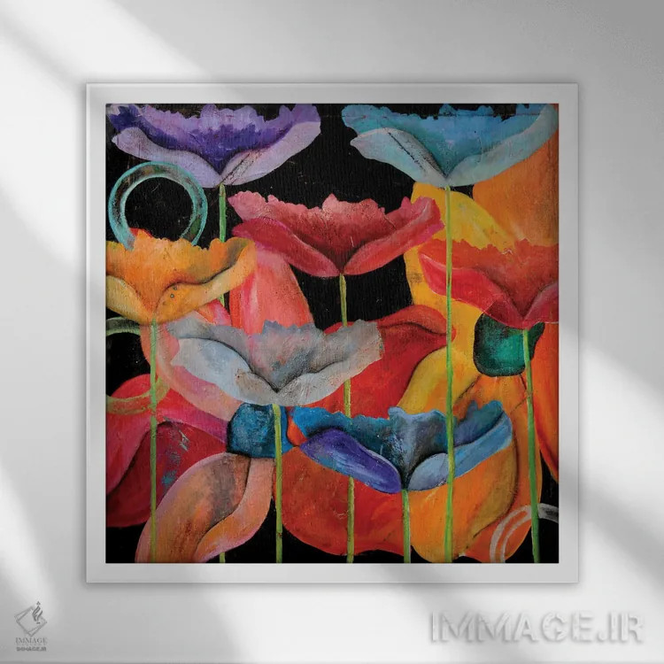 تابلو زیباییهای گلها اثر ارین اشلی - نمای قابدار سفید