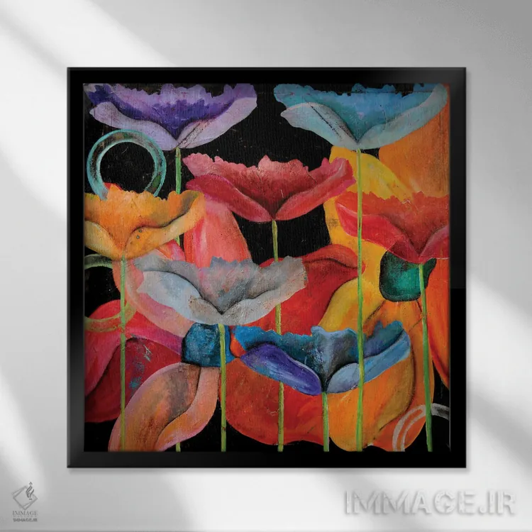 تابلو زیباییهای گلها اثر ارین اشلی - نمای قابدار مشکی