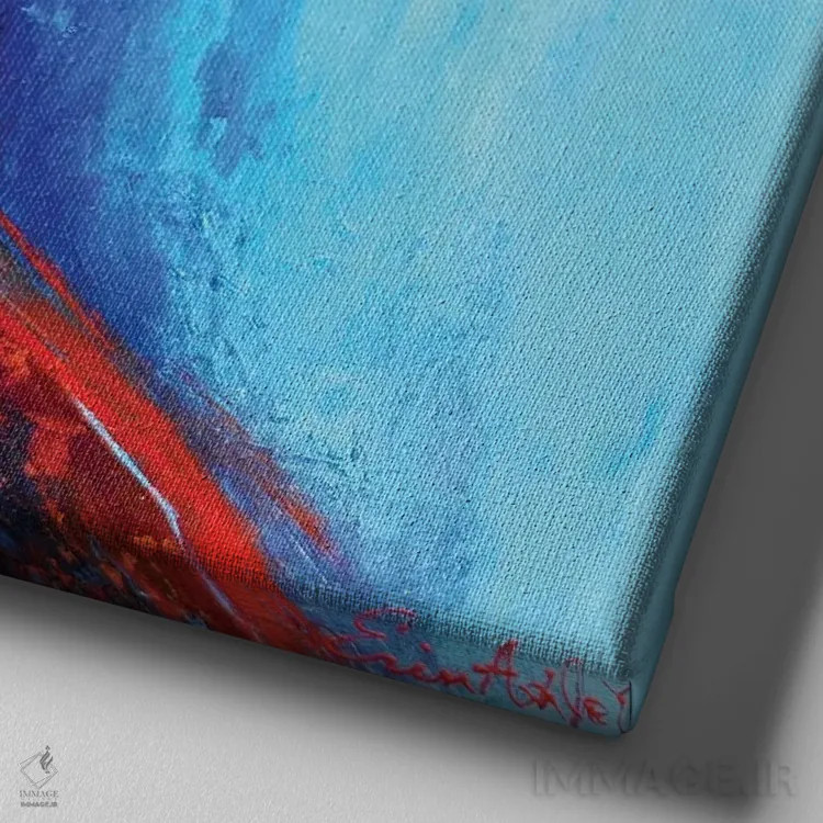 تابلو تانگو داغ اثر ارین اشلی - نمای نزدیک بافت بوم