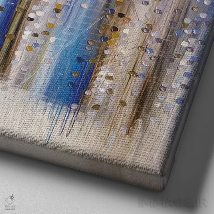 تابلو عاشق شدن زیر چتر اثر اکاترینا ارمیلکینا - نمای نزدیک بافت بوم