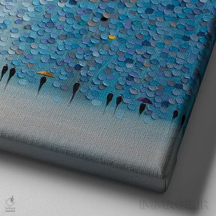 تابلو ۸ چتر اثر اکاترینا ارمیلکینا - نمای نزدیک بافت بوم