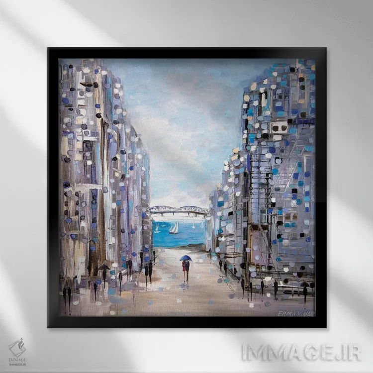 تابلو باران تابستانی اثر اکاترینا ارمیلکینا - نمای قابدار مشکی